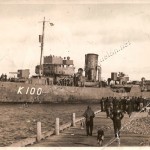 Corvette FFL Alysse arrivant à Miquelon le 24/12/1941